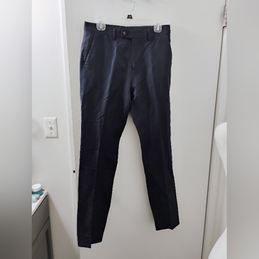 Reiss Mens Douglas Navy Linen Wool Blend Pants Sz 30